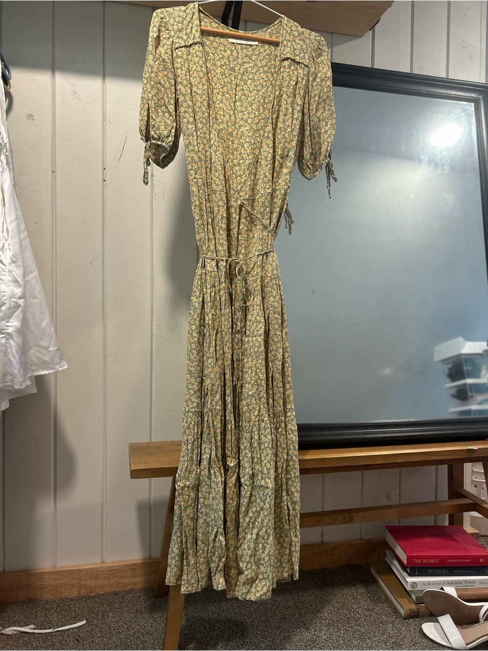 Christy Dawn Green Floral Wrap Maxi Dress - Deadstock / Limited Edition - Picture 5 of 10